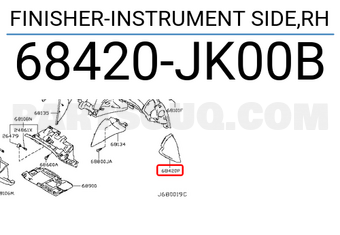 Nissan 68420JK00B FINISHER-INSTRUMENT SIDE,RH