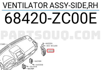 Nissan 68420ZC00E VENTILATOR ASSY-SIDE,RH