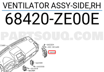 Nissan 68420ZE00E VENTILATOR ASSY-SIDE,RH