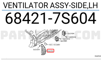 Nissan 684217S604 VENTILATOR ASSY-SIDE,LH