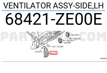 Nissan 68421ZE00E VENTILATOR ASSY-SIDE,LH