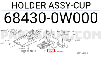Nissan 684300W000 HOLDER ASSY-CUP