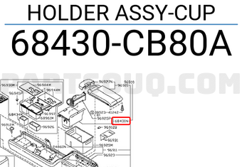 Nissan 68430CB80A HOLDER ASSY-CUP