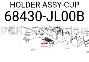 Nissan 68430JL00B HOLDER ASSY-CUP