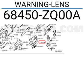 Nissan 68450ZQ00A WARNING-LENS