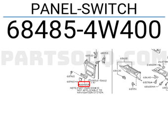 Nissan 684854W400 PANEL-SWITCH