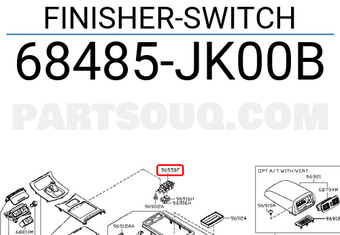 Nissan 68485JK00B FINISHER-SWITCH