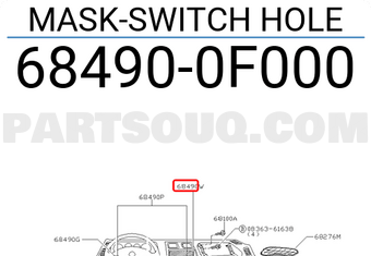 Nissan 684900F000 MASK-SWITCH HOLE