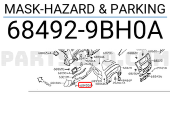 Nissan 684929BH0A MASK-HAZARD & PARKING