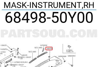 Nissan 6849850Y00 MASK-INSTRUMENT,RH