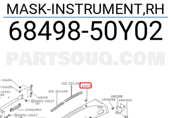 Nissan 6849850Y02 MASK-INSTRUMENT,RH