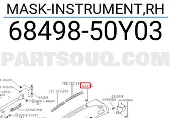 Nissan 6849850Y03 MASK-INSTRUMENT,RH