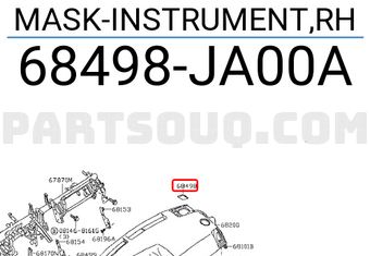 Nissan 68498JA00A MASK-INSTRUMENT,RH