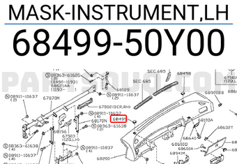 Nissan 6849950Y00 MASK-INSTRUMENT,LH