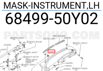 Nissan 6849950Y02 MASK-INSTRUMENT,LH