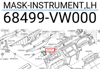 Nissan 68499VW000 MASK-INSTRUMENT,LH