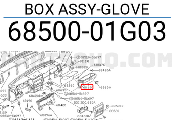 Nissan 6850001G03 BOX ASSY-GLOVE