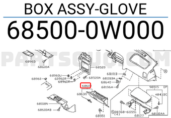 Nissan 685000W000 BOX ASSY-GLOVE
