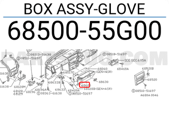Nissan 6850055G00 BOX ASSY-GLOVE