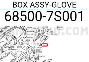 Nissan 685007S001 BOX ASSY-GLOVE