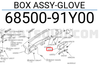 Nissan 6850091Y00 BOX ASSY-GLOVE