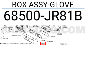 Nissan 68500JR81B BOX ASSY-GLOVE