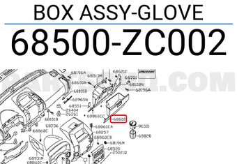 Nissan 68500ZC002 BOX ASSY-GLOVE