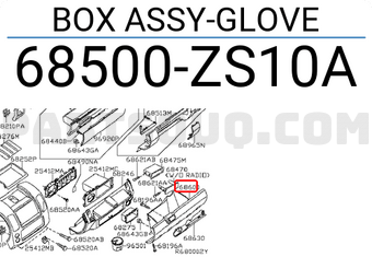 Nissan 68500ZS10A BOX ASSY-GLOVE