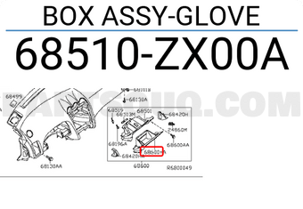 Nissan 68510ZX00A BOX ASSY-GLOVE