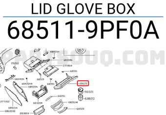 Nissan 685119PF0A LID GLOVE BOX