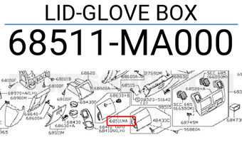 Nissan 68511MA000 LID-GLOVE BOX