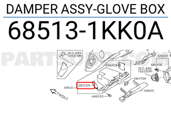 Nissan 685131KK0A DAMPER ASSY-GLOVE BOX