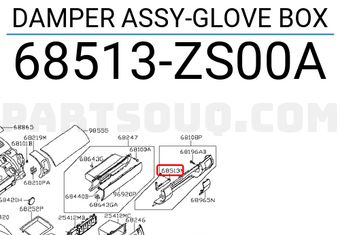 Nissan 68513ZS00A DAMPER ASSY-GLOVE BOX