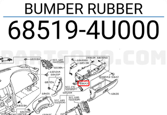 Nissan 685194U000 BUMPER RUBBER
