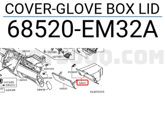 Nissan 68520EM32A COVER-GLOVE BOX LID