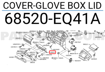 Nissan 68520EQ41A COVER-GLOVE BOX LID
