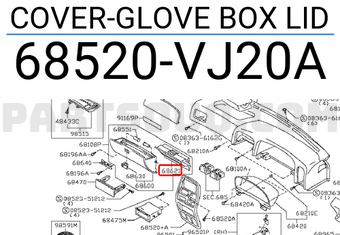 Nissan 68520VJ20A COVER-GLOVE BOX LID