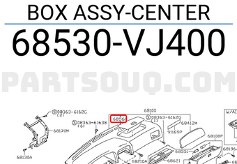 Nissan 68530VJ400 BOX ASSY-CENTER
