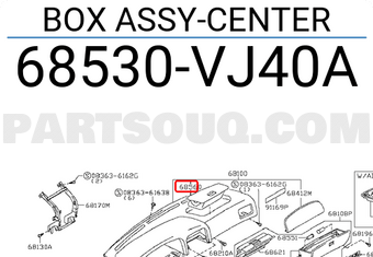 Nissan 68530VJ40A BOX ASSY-CENTER