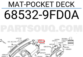 Nissan 685329FD0A MAT-POCKET DECK