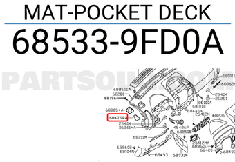 Nissan 685339FD0A MAT-POCKET DECK