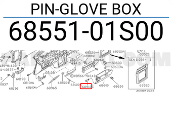 Nissan 6855101S00 PIN-GLOVE BOX