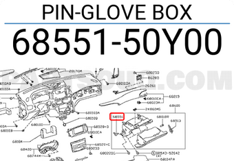 Nissan 6855150Y00 PIN-GLOVE BOX