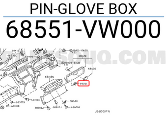 Nissan 68551VW000 PIN-GLOVE BOX