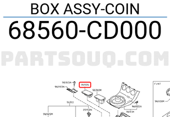 Nissan 68560CD000 BOX ASSY-COIN
