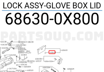Nissan 686300X800 LOCK ASSY-GLOVE BOX LID