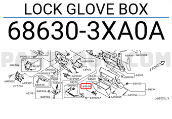 Nissan 686303XA0A LOCK GLOVE BOX