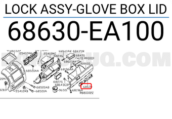 Nissan 68630EA100 LOCK ASSY-GLOVE BOX LID