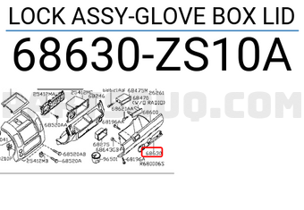 Nissan 68630ZS10A LOCK ASSY-GLOVE BOX LID