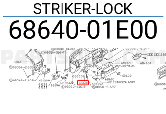 Nissan 6864001E00 STRIKER-LOCK